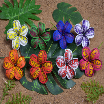 4" Handmade Artifcial Flower Hair Pick Polynesian