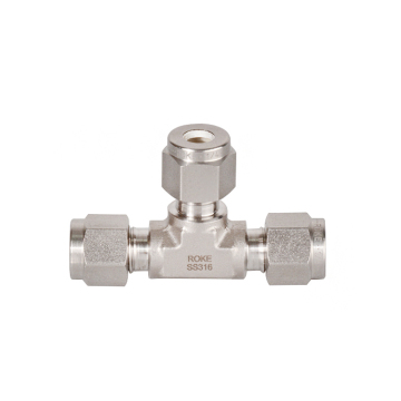 SS316 Stainless Steel Twin Ferrules Inch Tube Fittings - 3 Way Union Tee 1/16 to 1 1/2