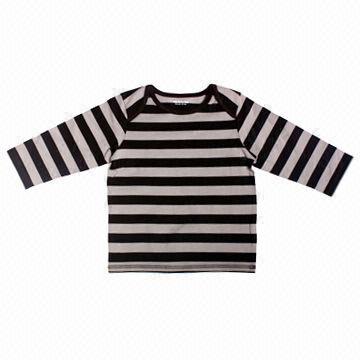 New Striped Boys' Shirt in black/grey color