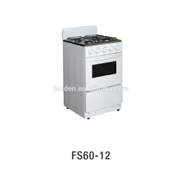 60X60 free standing 4 burner gas oven full white color not easy dirty