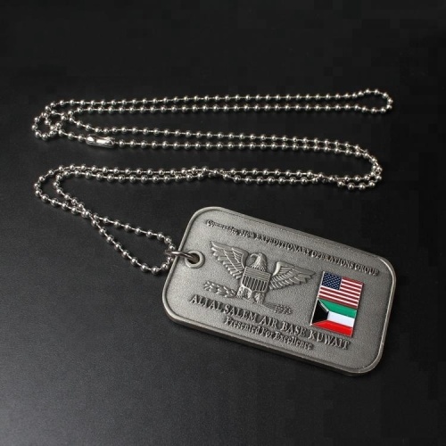 Medaglietta per cani in metallo militare statunitense con incisione in rilievo all&#39;ingrosso