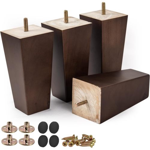Pies de sofá de madera cuadrados, accesorios, patas de muebles para madera