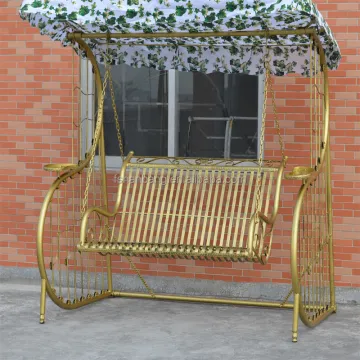 Antique Metal Wrought Cast Iron Swing for Outdoor Patio Garden