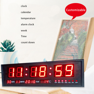Honghao 6-Digit LED Digital Desk Clock with Countdown Timer and Alarm Function