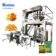 Mesin pengemasan granul otomatis keripik kentang semua dalam satu jalur produksi penimbangan dan mengantongi