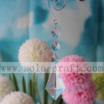 Transparent 33*54MM Oblong Prism Light Pendant Linked With Clasp Hook For Hanging Chandelier Ornament