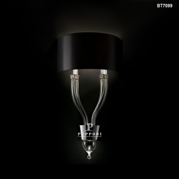 Modern Chrome Finish Black Lampshade Chandelier for Living Room