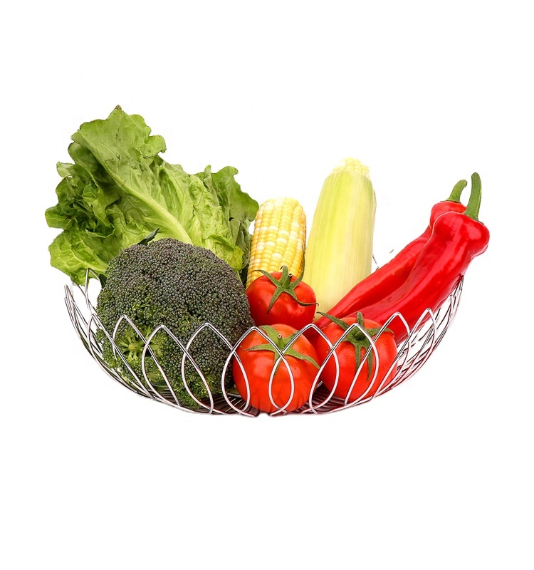 Hollow Stainless Steel Metal Wire Fruit Vegetable Basket