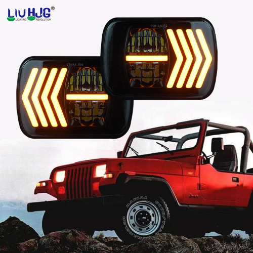 Square Dual Color Motorcycle Led Headlights
