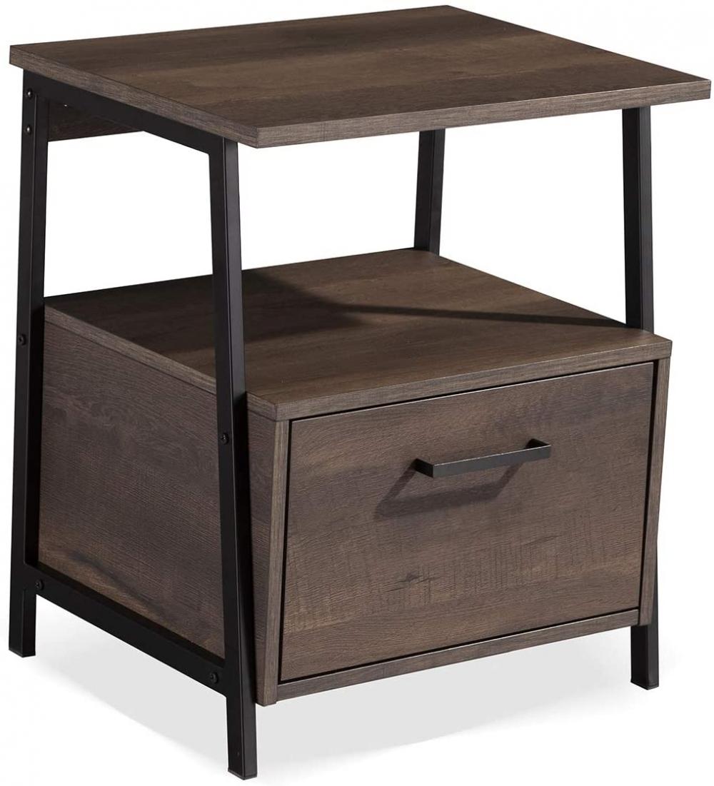 Nightstand With Storage Shelf And Drawer1 Jpg