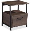 Nightstand With Storage Shelf And Drawer