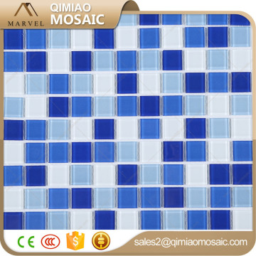 Hot Items Decoration Square White Mix Blues Glass Mosaic Pool