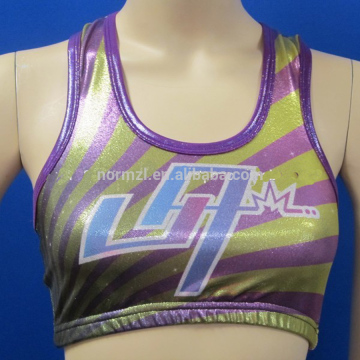 Wholesale sublimated cheerleading sports bra hot sexy cheerleader crop top