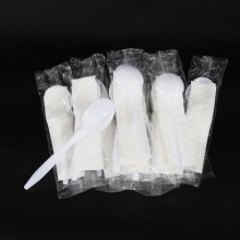 Heavy Weight Individually Wrapped Tissue Plastic Forks and Spoon