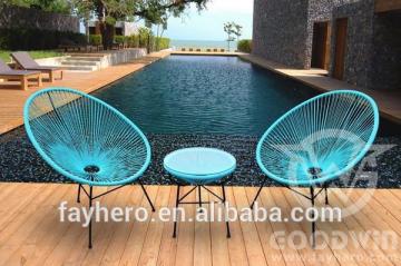 GW3219 new style outdoor furniture steel frame egg chair leisure set
