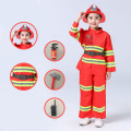 Firefighter Work Wear Uniform Fireman Sam Cosplay Carnival Halloween Costumes for Kid Party Girl Boy Disguise Anime Clothing Set