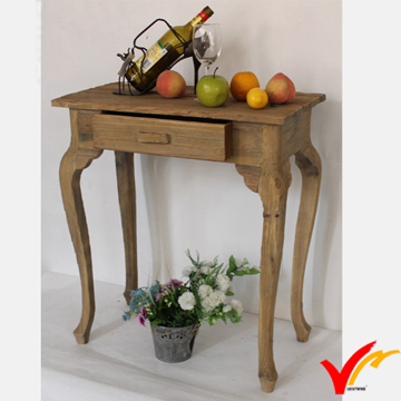Wooden Table with Drawer in Old Look