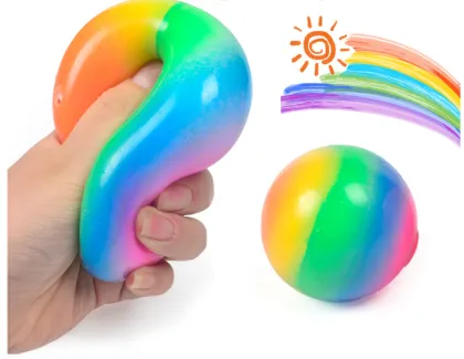 Squishy squeeze toys rainbow ball