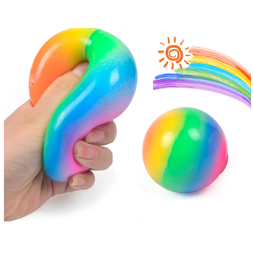 Squishy squeeze toys rainbow ball