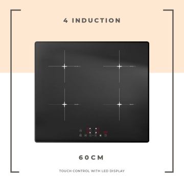 Black Ceramic Electric Induction Hob 4 Burner 60cm for Kitchen Stove