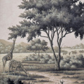 dark grey western hand-painted wallpaper