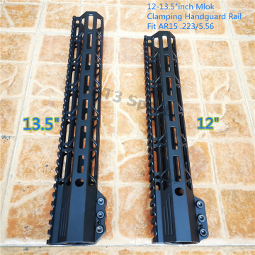 12-13.5" inch M-lok Clamping Handguard Rail Free Float Picatinny Mount System_Black Fit .223/5.56 AR15