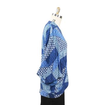 Casaco feminino de viscose macio com estampado