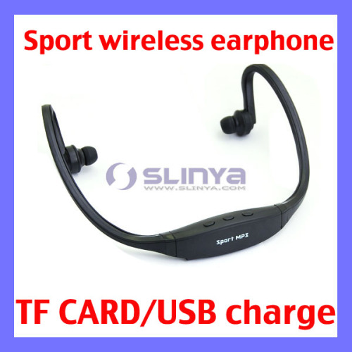 USB Sports Wireless Headphone Earphone Handfree MP3 Player Support up to 8GB Micro SD TF Card (SL-712)