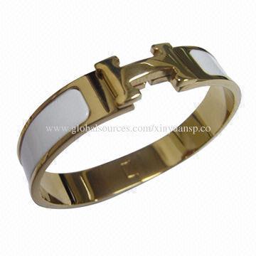 Enameled Fashion Bangle, Made of Stainless Steel