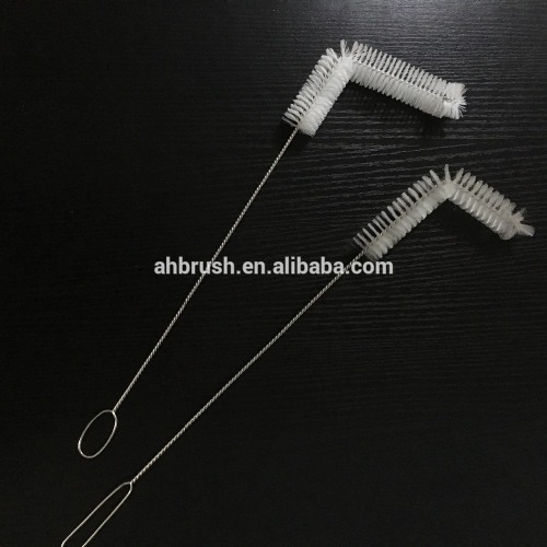 Stainless steel handle soft nylon bristle L keg tube brush with hot sale