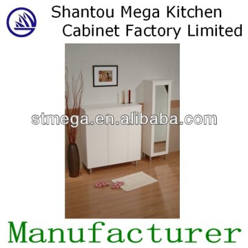 Simple white PVC wooden shoe cabinet