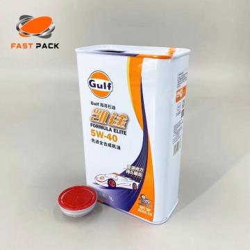 1 l quadratische leere Blechdose verpackt Motoröl