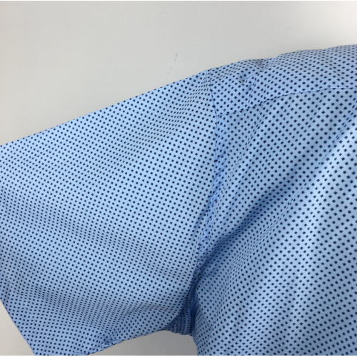 Polka dot royal blue plaid casual shirts