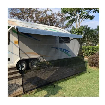 Hot Selling 8'x15' 3\" Black Mesh Screen RV Awning and Sun Shade for Camper Trailers - American Market