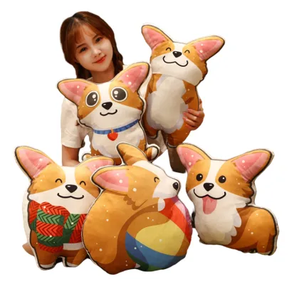 OEM Printed Plush Corgi Stuffed Toy