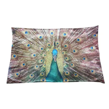 High Grade Polyester Fabric Peacock Personalized Pillow Case With Invisable Zipper
