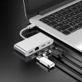 HUB 4 EM 1 USB com Ethernet HDMI