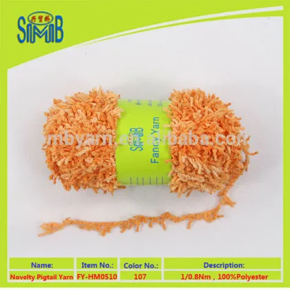 2016 yarn mill new design fancy yarn SMB pigtail yarns for knitting carpet