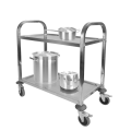 Customizable Stainless Steel Two-Tier Dining Cart