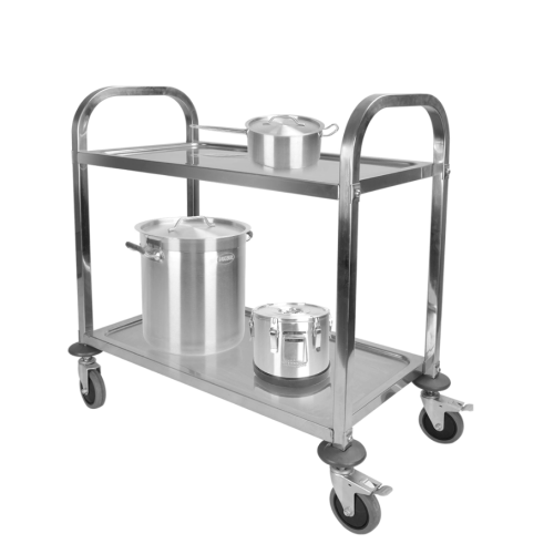 Customizable Stainless Steel Two-Tier Dining Cart