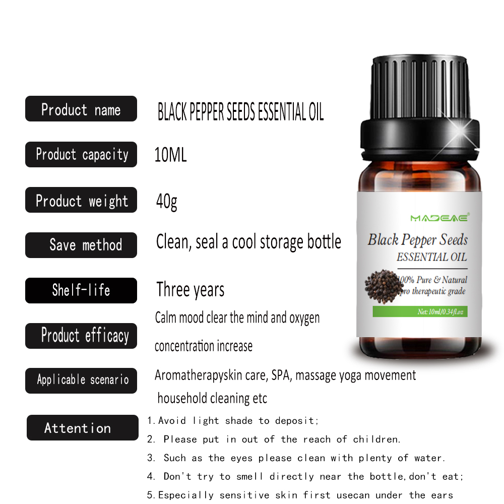 Black Pepper Seed Water-soluble Essential oil For Massage