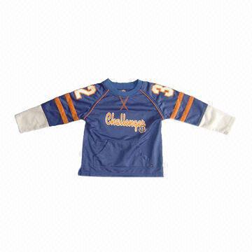 Long Sleeve Children Soccer Jerseys, Made of 100% Polyester, One Big Front Pocket, OEM Welcomed