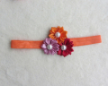 Los niños de 3 esquinas flor perla venda, venda con la flor, delgada cinta de 12 colores