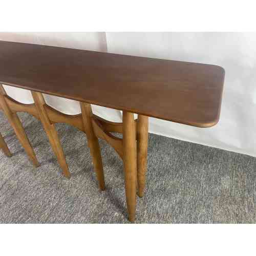 Vintage Entry Mid Century Solid Wood Console Table
