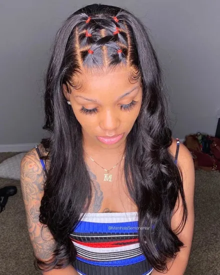 GS 360 370 HD Lace Front Natural Fake Scalp Wig for Black Women