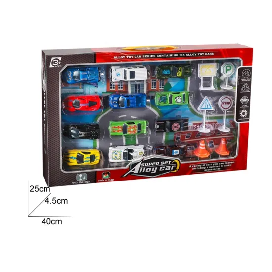 Wholesale 1:64 Die Cast Metal Alloy Car Toy with Map Sliding Friction for Children