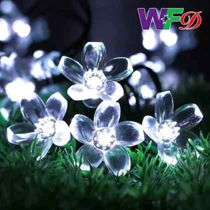 Solar Sakura String Lights for Outdoor Decoration