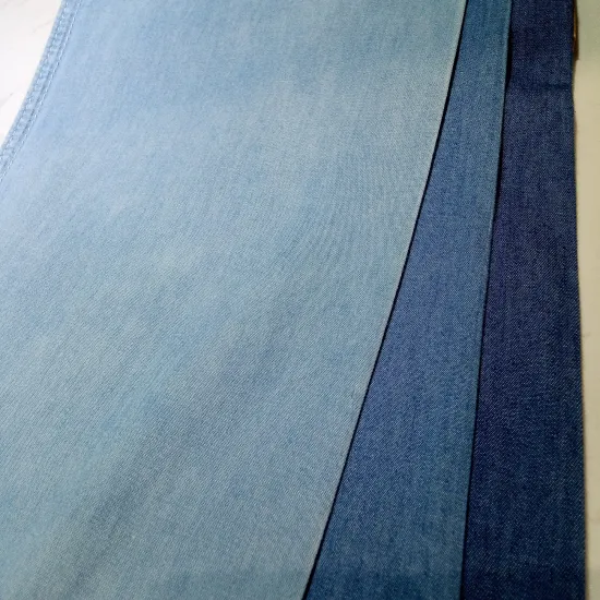 100 Percent cotton denim textile fabric summer shirt