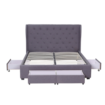Factory Wholesale OEM Customizable Double King Size Modern Fabric Upholstered Platform Bed Frames - Affordable Pricing