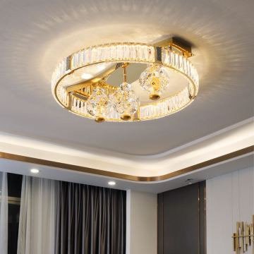 2022 Patented Design Gold Luxury Crystal LED Ceiling Lights for Modern Bedrooms and Living Rooms